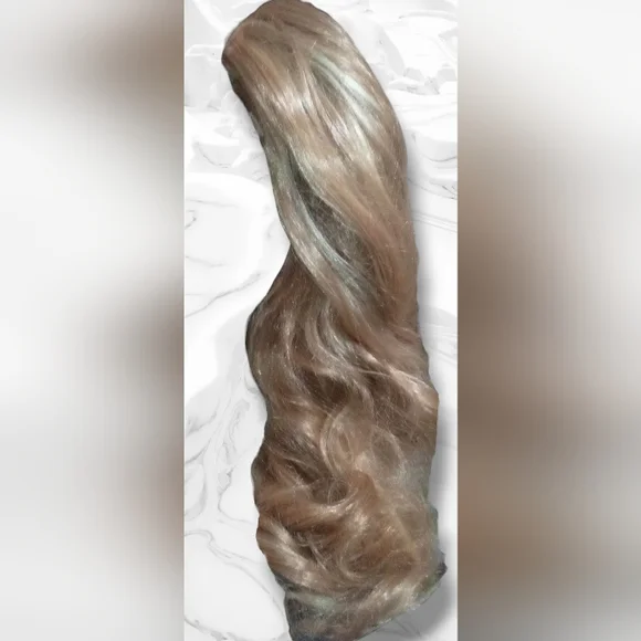 Women's Long Wavy/Curly Blonde Claw Clip-on Pony Tail Hair Extension Piece